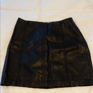 Free People Vegan Leather Mini Skirt